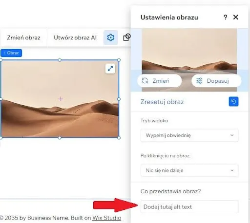 How to add image alternative text in Wix?