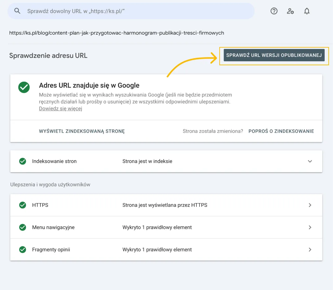 Checking structured data using Google Search Console