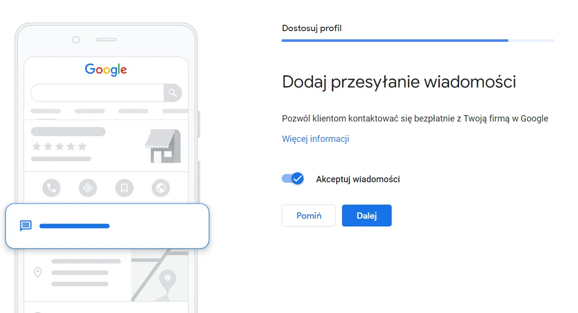 Google Business Profile: customer messaging settings