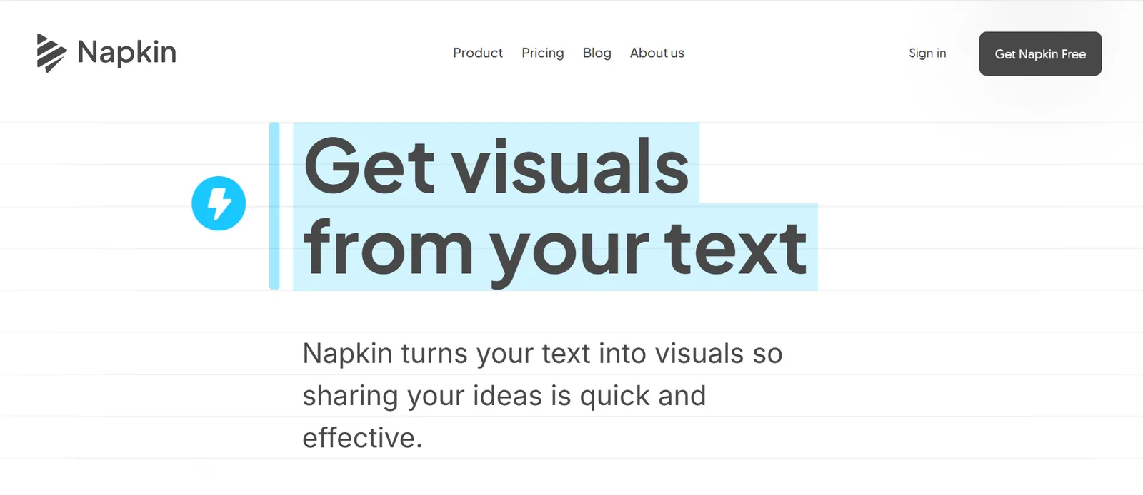 Napkin AI turns pasted text into ready visuals. Source: napkin.ai. Napkin AI turns pasted text into ready visuals. Source: napkin.ai.